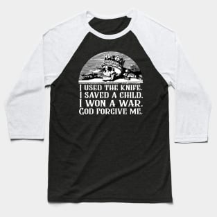 Jim Butcher Quote - I Used the Knife - The Dresden Files Baseball T-Shirt